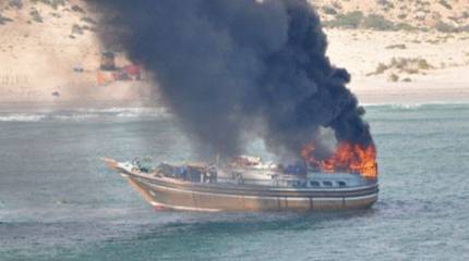 Offshore Somalia, pirates shelled NATO flagship