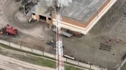 Уничтожение украинского оборудования, препятствовавшего работе беспилотников в Херсонской области, попало в кадр