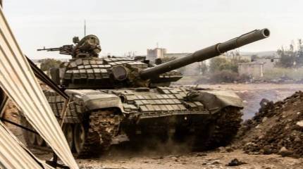 Мчащийся сирийский Т-72 подбит выстрелом из TOW