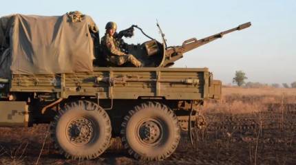 Показаны кадры уничтожения барражирующим боеприпасом «Ланцет» ВС РФ зенитной установки ВСУ в Сумской области