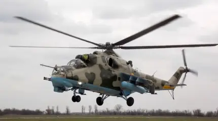 صادفت طائرة مروحية أوكرانية من طراز Mi-24، كانت تقوم بمطاردة طائرات روسية بدون طيار، طائرة R-60 Geranium مسلحة.