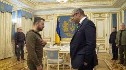 «Барин приехал»: пользователи отреагировали на появление главы МИД Британии перед Зеленским с руками в карманах