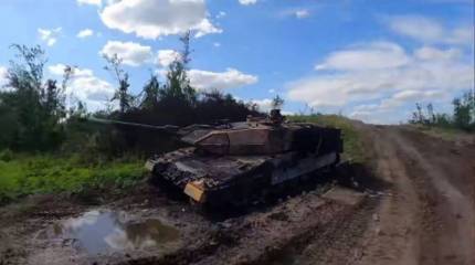 Появились кадры поражения ПТУРом танка Leopard ВСУ