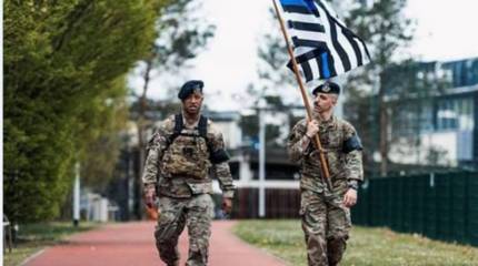 Американский флаг с голубой полосой на базе Рамштайн в Германии вызвал осуждение в США: о причинах негативной реакции