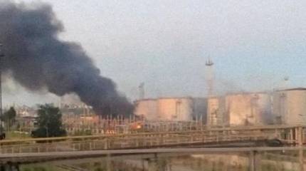 В районе Ильичёвской переправы после утренних ударов «Гераней» горят грузы, поставленные Западом для ВСУ