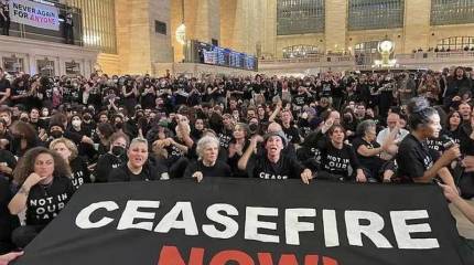 Протестующие против израильских бомбардировок сектора Газа заблокировали главный вокзал Нью-Йорка