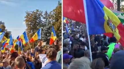 Протестующие в Кишинёве пытаются прорвать оцепление резиденции президента страны