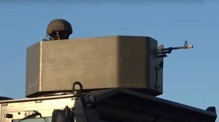 Показан марш колонны снабжения ВС РФ под прикрытием боевых машин «Торнадо-У»