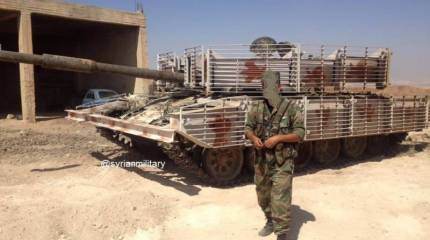 СМИ: В Сирии решетчатый экран спас жизнь экипажу Т-72