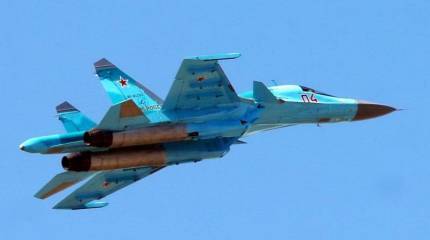 Работа русских Су-34 по целеуказанию авианаводчиков в Сирии