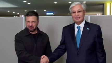 Зеленский в Нью-Йорке по-английски поговорил с президентом Казахстана