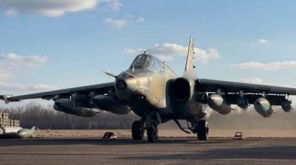 Российское Минобороны показало нанесение удара штурмовиками Су-25 по складам ВСУ