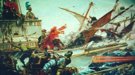 Разгром османского флота в битве при Лепанто