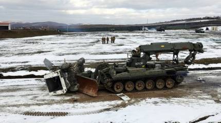 На учениях в Косово украинские военные использовали инженерные машины ИМР-2