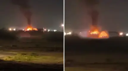 В результате иранского удара пламя охватило крупную военную базу США «Виктория»