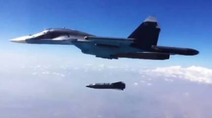 Возможное применение КАБ-1500 против объекта боевиков в Идлибе попало на видео