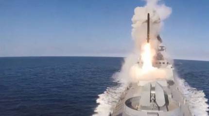 Российский фрегат произвёл пуск крылатых ракет «Калибр» по наземной цели на территории Украины