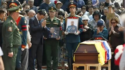 В Калмыкии простились с погибшим на СВО Героем России Нараном Очир-Горяевым