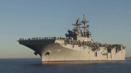 США спустили на воду новый десантный корабль USS Tripoli (LHA 7) типа Аmeriса