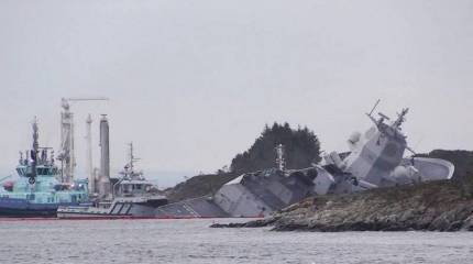 Норвежские военные не могут поднять фрегат, затонувший в результате их ошибки