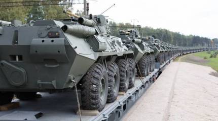 Белорусские военные получили партию российских бронетранспортёров БТР-82А