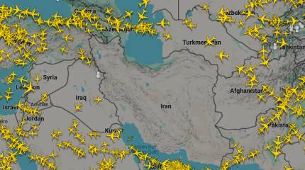 После уведомления NOTAM в небе над Ираном прекратились полёты гражданских бортов
