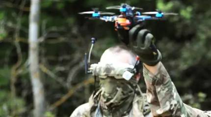 Появилось видео уничтожения крадущегося в ночи сухопутного дрона ВСУ