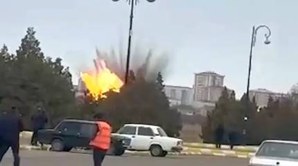 Иранский БПЛА упал и взорвался на территории аэропорта в Азербайджане