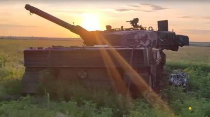 Опубликованы кадры уничтожения очередного немецкого танка Leopard 2 ВСУ на Марьинском направлении