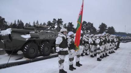 Новая партия российских бронетранспортёров БТР-82А прибыла в Белоруссию