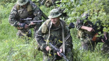 Грузинский спецназ ведет бой близ российской границы