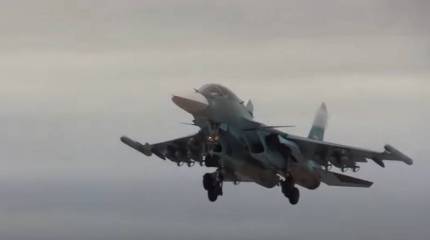 Минобороны РФ показало боевое применение бомбардировщика Су-34 в ходе спецоперации на Украине