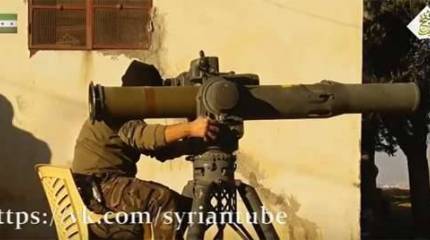 Боевики утверждают, что в провинции Алеппо с помощью TOW подбили танк Т-90. Видео