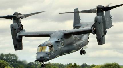 Опубликован видеоролик группового полета 10 конвертопланов СV-22 Osprey