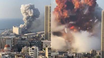 В кадр попал взрыв огромной силы в столице Ливана