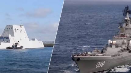 Американский эксперт: Крейсер «Пётр Великий» может превратиться в отлично различаемую цель для ракет эсминца Zumwalt