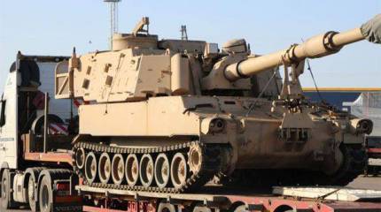 Американские САУ пустынного цвета привезли для участия в международных учениях в Литву