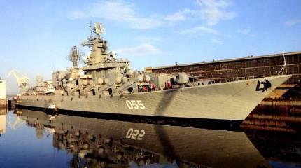 Обновленный ракетный крейсер "Маршал Устинов" вернулся к месту службы