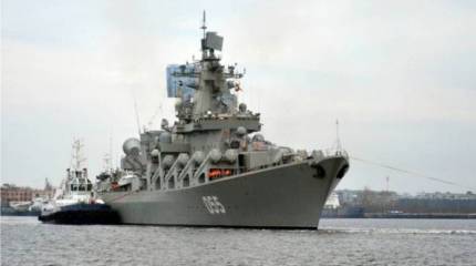 Ракетный крейсер (РКР) "Маршал Устинов" приступил к учениям