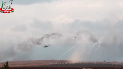 Атака Ми-24 на засевших в сирийском городе Кафр-Набуда исламистов (видео)