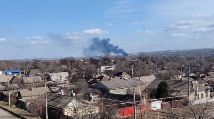 Над городом Енакиево в ДНР сбит военный самолет