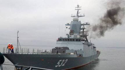 Corvette "Boyky" performed the first artillery firing