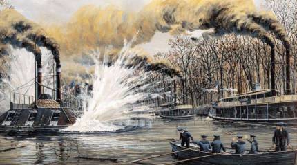 Броненосец, погибший от бутылки