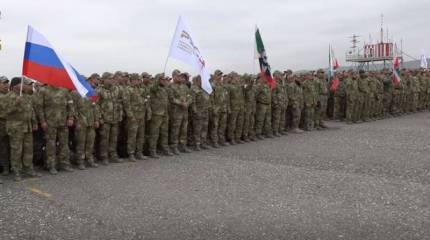 Очередной отряд добровольцев отправился в зону спецоперации из Чечни