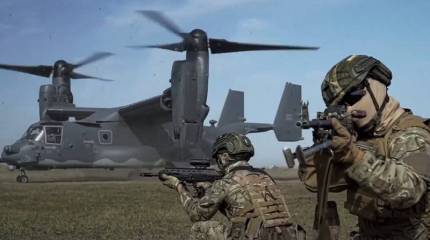 В Сети появилось видео высадки ССО ВСУ с конвертоплана CV-22B Osprey
