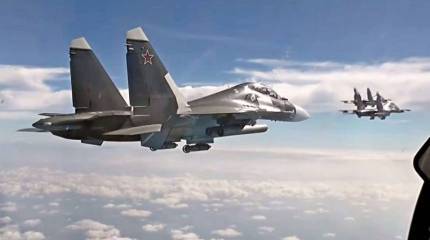 Российские истребители Су-30СМ применяют для уничтожения наземных целей противника управляемые ракеты Х-31 «Криптон»