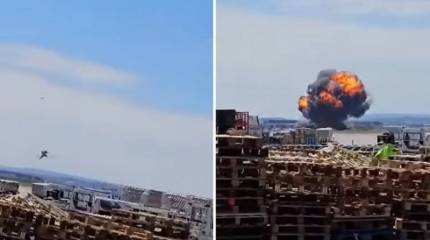 В сети появилась кадры с падением истребителя F/A-18 в Испании