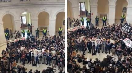 Полиция США арестовала свыше 480 человек, прорвавшихся в здание Капитолия и выступивших в поддержку Палестины