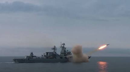 Флагман Черноморского флота крейсер «Москва» провёл стрельбы главным ракетным комплексом