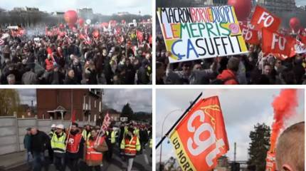 Подписание Макроном закона о повышении пенсионного возраста без обсуждения в парламенте вывело на улицы сотни тысяч французов